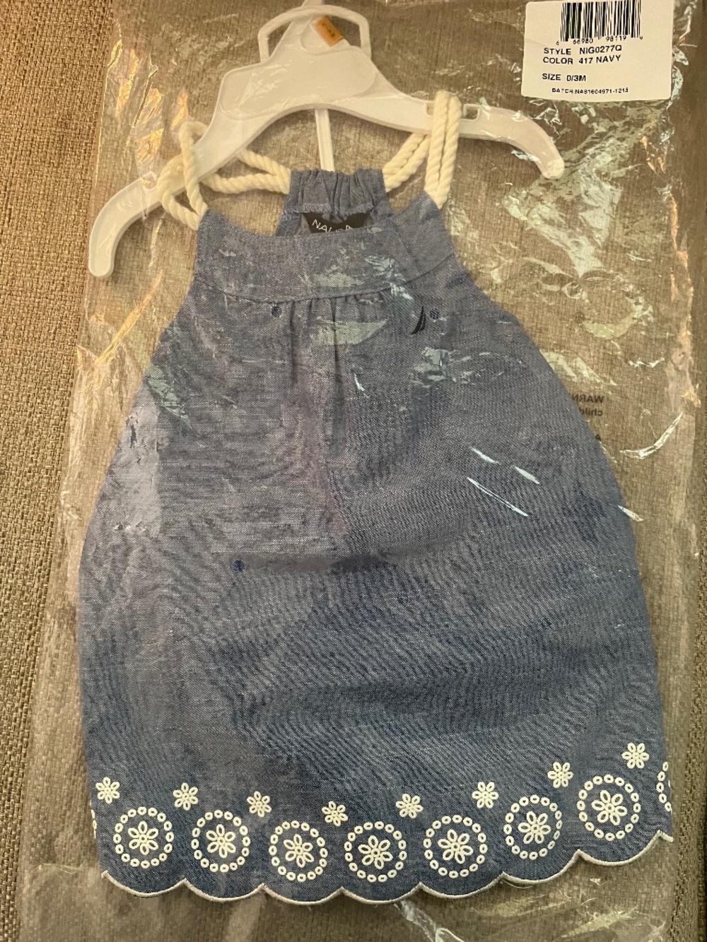 Nautica Baby Girl Halter Dress Navy 0-3M NWT